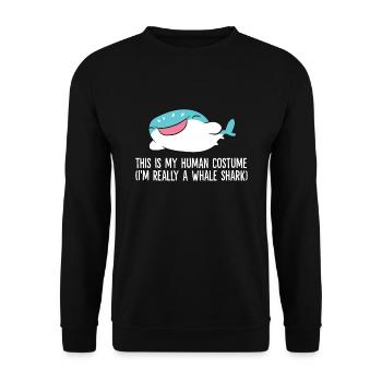 Das ist mein menschliches Kostüm Ich bin wirklich - Unisex Pullover - Schwarz - Vorne - Alina (178cm) & Michal (187cm)