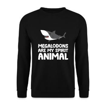 Megalodons Are My Spirit Animal Megalodon Shark - Unisex Sweatshirt - black - Front - Alina (178cm) & Michal (187cm)