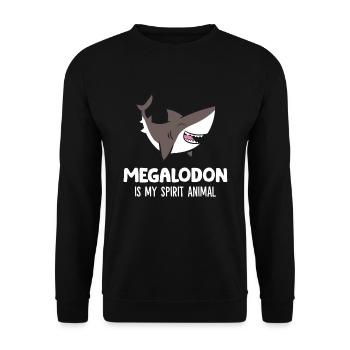 Megalodon Is My Spirit Animal Cute Megalodon Shark - Unisex Sweatshirt - black - Front - Alina (178cm) & Michal (187cm)