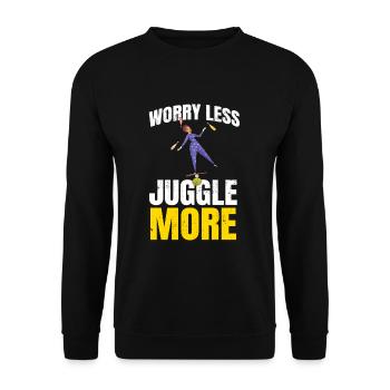 Souci moins Jongler Jongler Jongler - Sweat-shirt Unisexe - noir - Devant - Alina (178cm) & Michal (187cm)
