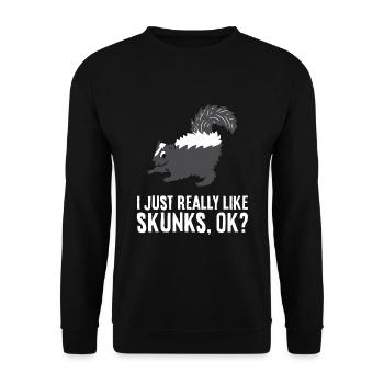 Skunk Lover I Just Really Like Skunks Ok? - Unisex Sweatshirt - black - Front - Alina (178cm) & Michal (187cm)