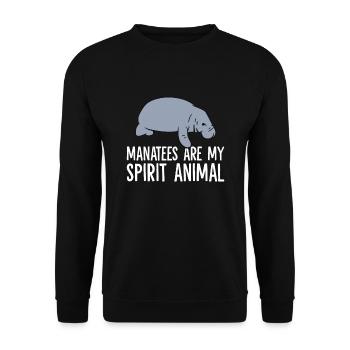 Manatees Are My Spirit Animal Funny Manatee - Unisex Sweatshirt - black - Front - Alina (178cm) & Michal (187cm)