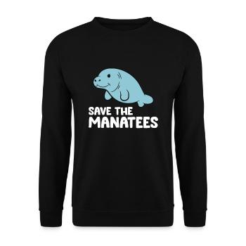 Manatees Ocean Sea Animal Save The Manatees - Unisex Sweatshirt - black - Front - Alina (178cm) & Michal (187cm)