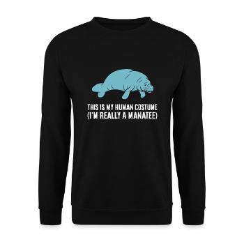 C’est mon costume humain, je suis vraiment un lamantin - Sweat-shirt Unisexe - noir - Devant - Alina (178cm) & Michal (187cm)