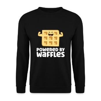 Propulsé par Waffles - Sweat-shirt Unisexe - noir - Devant - Alina (178cm) & Michal (187cm)