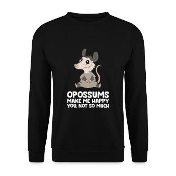 Opossums Make Me Happy You Not So Much Funny - Unisex Sweatshirt - black - Front - Alina (178cm) & Michal (187cm)