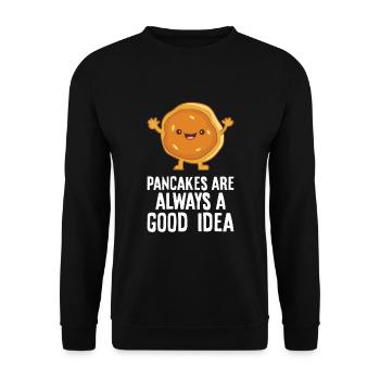 Pfannkuchen sind immer eine gute Idee - Unisex Pullover - Schwarz - Vorne - Alina (178cm) & Michal (187cm)