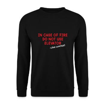 In Case Of Fire Elevator Elevator Elevator - Unisex Sweatshirt - black - Front - Alina (178cm) & Michal (187cm)