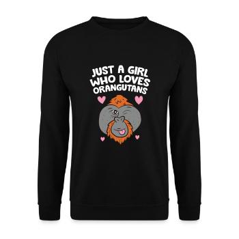 Juste une fille qui aime les orangs-outans - Sweat-shirt Unisexe - noir - Devant - Alina (178cm) & Michal (187cm)