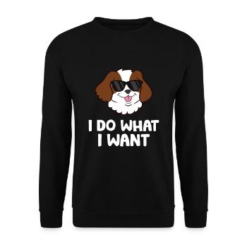 Ich mache was ich will Cavalier King Charles - Unisex Pullover - Schwarz - Vorne - Alina (178cm) & Michal (187cm)