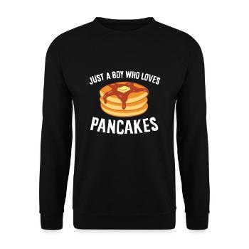Just a Boy Who Loves Pancakes - Unisex Sweatshirt - black - Front - Alina (178cm) & Michal (187cm)