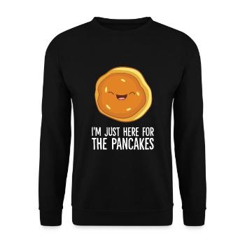 Amateurs de crêpes, je ne suis qu’à cause de la - Sweat-shirt Unisexe - noir - Devant - Alina (178cm) & Michal (187cm)