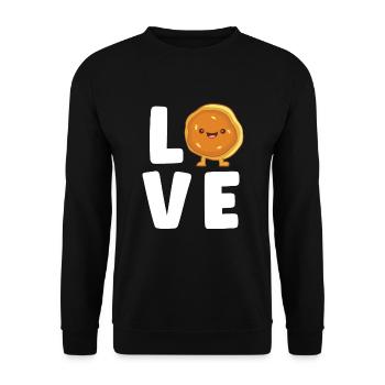 Amateur de crêpes Kawaii Breakfast Food Crêpe mignonne - Sweat-shirt Unisexe - noir - Devant - Alina (178cm) & Michal (187cm)