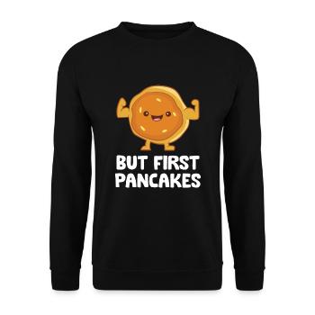 Pancakes Morning Breakfast Pancake Maker But - Unisex Sweatshirt - black - Front - Alina (178cm) & Michal (187cm)
