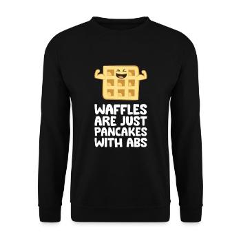 Les gaufres ne sont que des crêpes avec des gaufres drôles d’abdos - Sweat-shirt Unisexe - noir - Devant - Alina (178cm) & Michal (187cm)