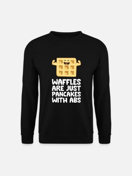 Les gaufres ne sont que des crêpes avec des gaufres drôles d’abdos - Sweat-shirt Unisexe - noir