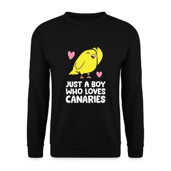 Just a Boy Who Loves Canaries Cute Canary Bird - Unisex Sweatshirt - black - Front - Alina (178cm) & Michal (187cm)