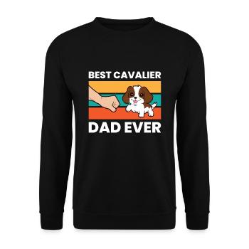 Best Cavalier Dad Ever Cavalier King Charles - Unisex Sweatshirt - black - Front - Alina (178cm) & Michal (187cm)