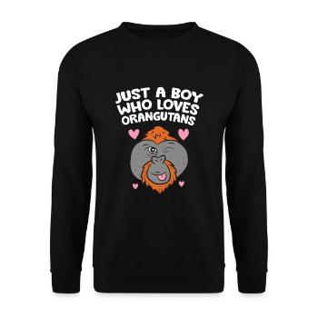 Juste un garçon qui aime les orangs-outans - Sweat-shirt Unisexe - noir - Devant - Alina (178cm) & Michal (187cm)