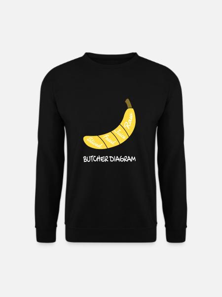 Diagramme de boucher Banane Fruit Fruit - Sweat-shirt Unisexe - noir