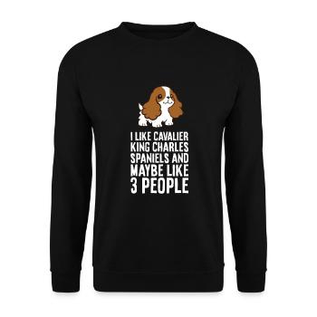 J’aime cavalier King Charles Spaniels et peut-être 3 - Sweat-shirt Unisexe - noir - Devant - Alina (178cm) & Michal (187cm)
