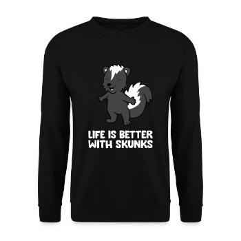 La vie est meilleure avec les mouffettes - Sweat-shirt Unisexe - noir - Devant - Alina (178cm) & Michal (187cm)