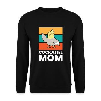 Cockatiel Maman Cockatiel Perroquet Mignon Cockatiel Oiseau - Sweat-shirt Unisexe - noir - Devant - Alina (178cm) & Michal (187cm)
