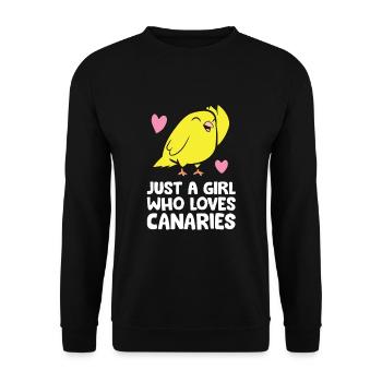 Just a Girl Who Loves Canaries Cute Canary Bird - Unisex Sweatshirt - black - Front - Alina (178cm) & Michal (187cm)