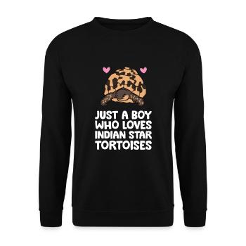 Nur ein Junge, der indische Sternschildkröten - Unisex Pullover - Schwarz - Vorne - Alina (178cm) & Michal (187cm)