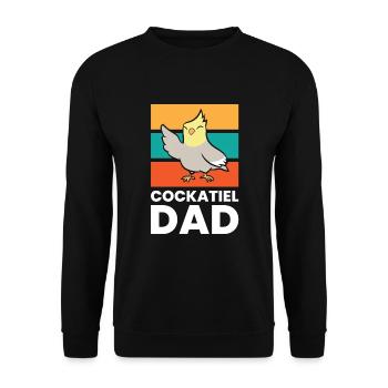 Cockatiel Dad Cockatiel Parrot Cute Cockatiel Bird - Unisex Sweatshirt - black - Front - Alina (178cm) & Michal (187cm)