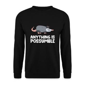 Opossum Tout est possible Opossum mignon - Sweat-shirt Unisexe - noir - Devant - Alina (178cm) & Michal (187cm)