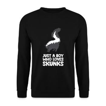Juste un garçon qui aime les mouffettes - Sweat-shirt Unisexe - noir - Devant - Alina (178cm) & Michal (187cm)