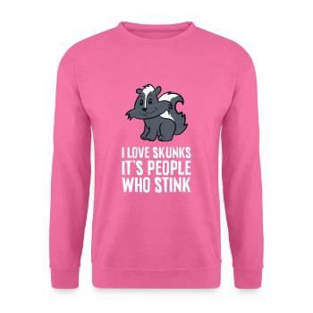 J’aime les mouffettes Son peuple qui pue - Sweat-shirt Unisexe - rose - Devant