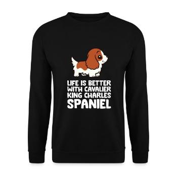 La vie est meilleure avec un roi cavalier - Sweat-shirt Unisexe - noir - Devant - Alina (178cm) & Michal (187cm)