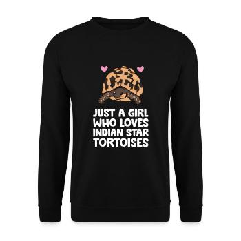 Nur ein Mädchen, das indische Sternschildkröten - Unisex Pullover - Schwarz - Vorne - Alina (178cm) & Michal (187cm)