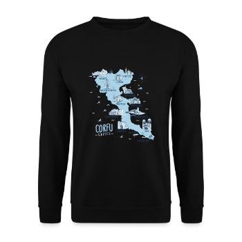Corfu Greece Corfu - Unisex Sweatshirt - black - Front - Alina (178cm) & Michal (187cm)