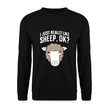 I Just Really Like Sheeps Ok? Lambs Cute Sheep - Unisex Sweatshirt - black - Front - Alina (178cm) & Michal (187cm)