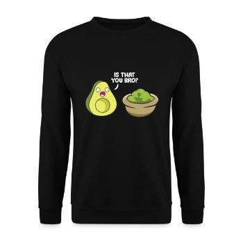 Avocado Guacamole Is That You Bro Funny Avocado - Unisex Sweatshirt - black - Front - Alina (178cm) & Michal (187cm)
