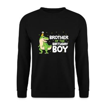 Frère de l’enfant d’anniversaire Dinosaur - Sweat-shirt Unisexe - noir - Devant - Alina (178cm) & Michal (187cm)