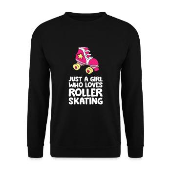 Just a Girl Who Loves Roller Skating - Unisex Sweatshirt - black - Front - Alina (178cm) & Michal (187cm)