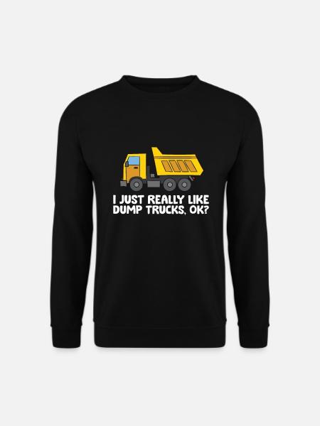 Baufahrzeug Ich mag Kipplaster einfach sehr - Unisex Pullover - Schwarz
