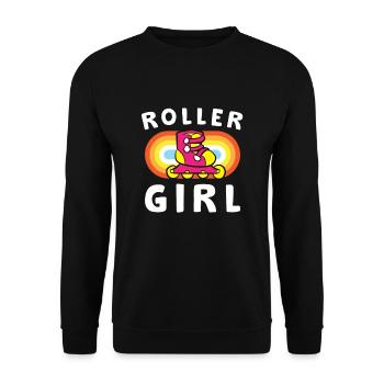Roller Girl Inline Skating Girl Women - Unisex Sweatshirt - black - Front - Alina (178cm) & Michal (187cm)