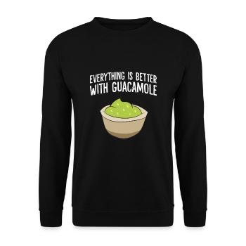 Everything Is Better With Guacamole - Unisex Sweatshirt - black - Front - Alina (178cm) & Michal (187cm)