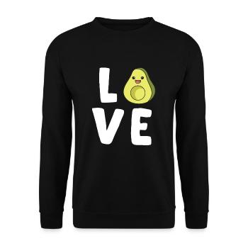 Avocado Lover Cute Avocado - Unisex Sweatshirt - black - Front - Alina (178cm) & Michal (187cm)