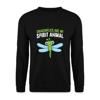 Dragonflies Are My Spirit Animal Funny Dragonfly - Unisex Sweatshirt - black - Front - Alina (178cm) & Michal (187cm)