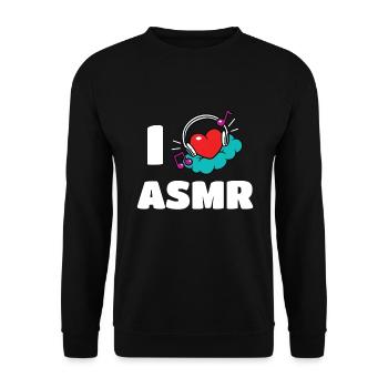 I Love ASMR Heart Headphones - Unisex Sweatshirt - black - Front - Alina (178cm) & Michal (187cm)