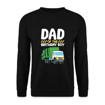 Dad Of The Birthday Boy Garbage Truck Birthday - Unisex Sweatshirt - black - Front - Alina (178cm) & Michal (187cm)