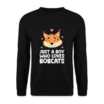 Just a Boy Who Loves Bobcats - Unisex Sweatshirt - black - Front - Alina (178cm) & Michal (187cm)