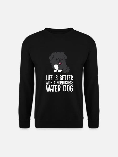 Life Is Better With A Portuguese Water Dog - Unisex Sweatshirt - black