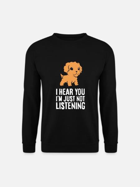 Cavapoo Ich höre dich, ich höre nur nicht zu - Unisex Pullover - Schwarz